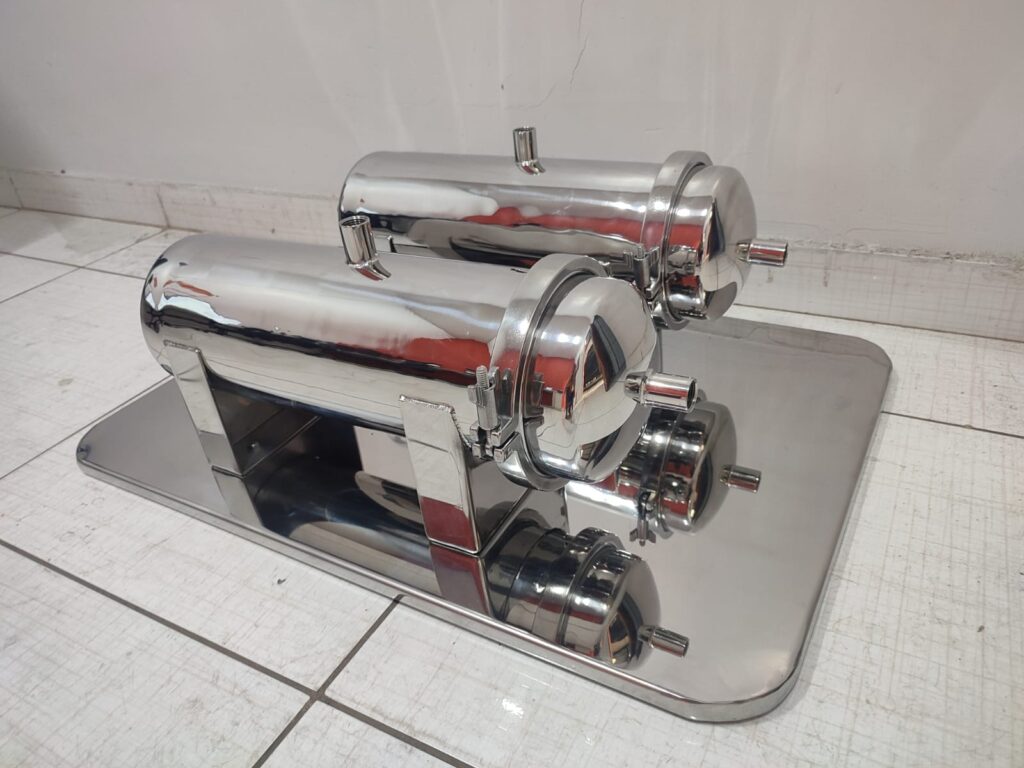 pulmão de ar comprimido em aço inox